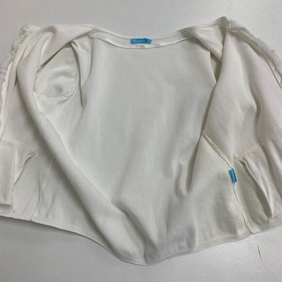 J. McLaughlin Cardigan Womens S Small Fringe Hem Open Front Collarless Cropped - Picture 8 of 14